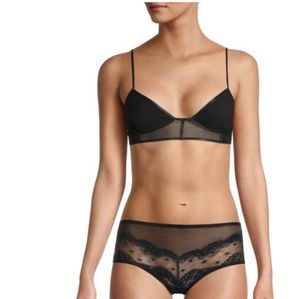 Free People Intimately Moonlight mesh corset bra Size X large, Color Black.